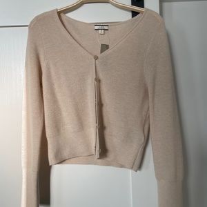 Cashmere J Crew Featherweight Cropped Cardigan